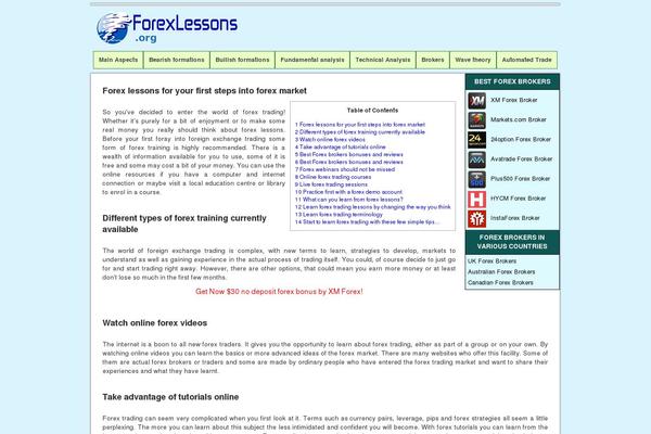Forex theme site design template sample