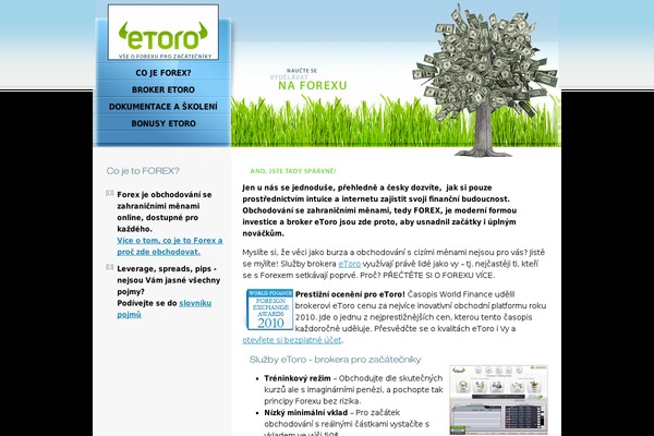 forexweb.cz site used Etoro