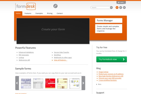 formdesk.com site used Formdesk