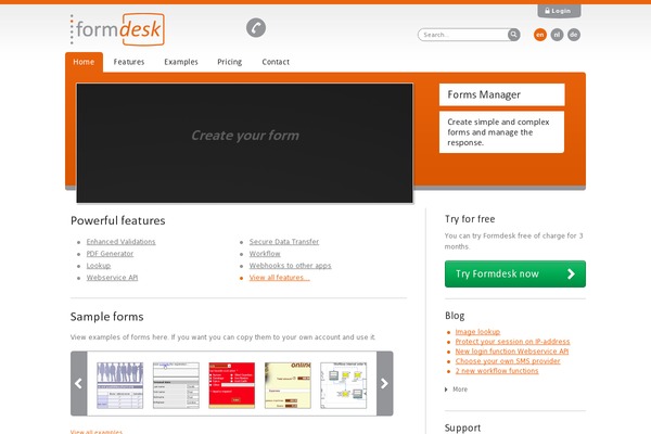 formdesk theme websites examples