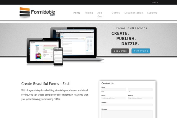 Site using Formidable-pro plugin