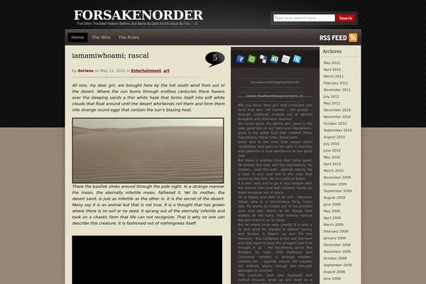forsakenorder.com site used Brownie