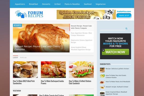 forumrecipes.com site used Aquamag-responsive-magazine-theme