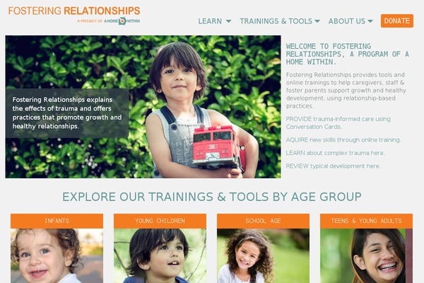 fosteringrelationships.org site used Fostering