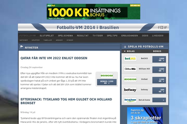 fotbollsvm.se site used Sport-championship