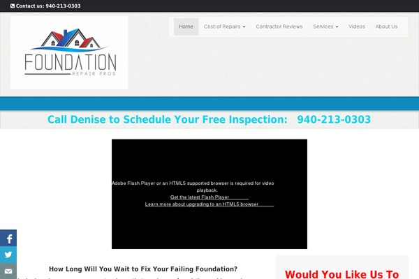 foundationrepairdenton.com site used Ppl Ninja Theme