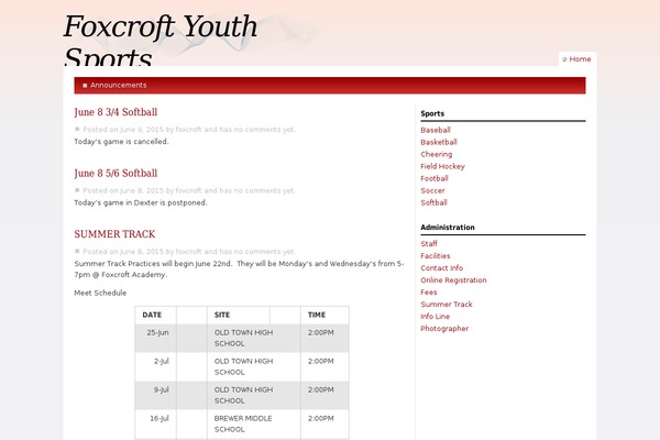 foxcroftyouthsports.org site used Caribou