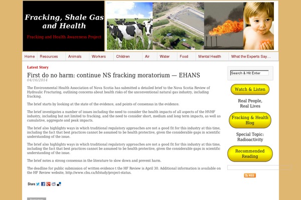 frackingandhealth.ca site used Magazinebasic_fracking