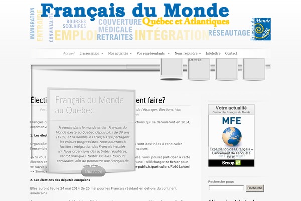 francaisdumonde-quebec.org site used SimplePress