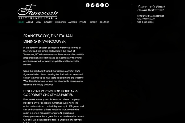 francescos.com site used Francescos