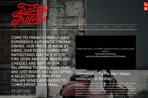 francofranco.com.au site used Franco