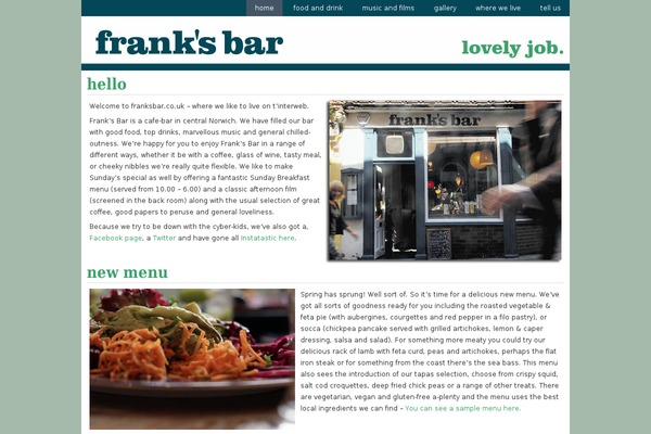 franksbar.co.uk site used Franksbar