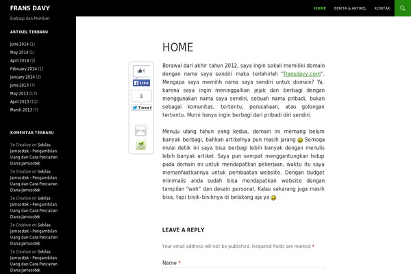 Twenty Fourteen theme site design template sample