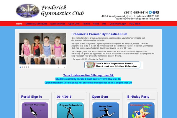 frederickgymnastics.com site used Smallbiz Dynamic