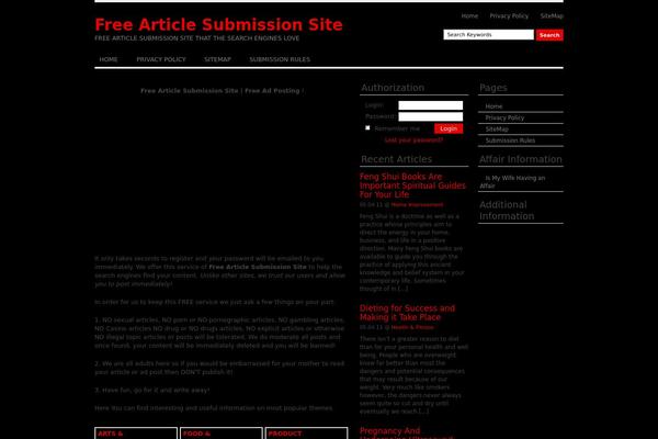freearticlesubmissionsite.com site used Article-directory-theme