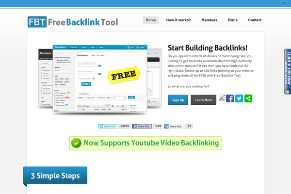 freebacklinktool.com site used Kameleon