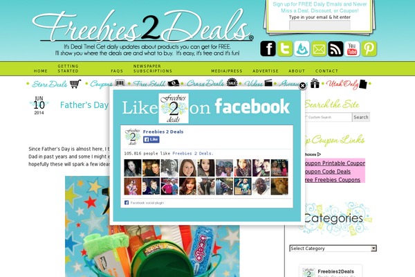 freebies2deals.com site used Socialize