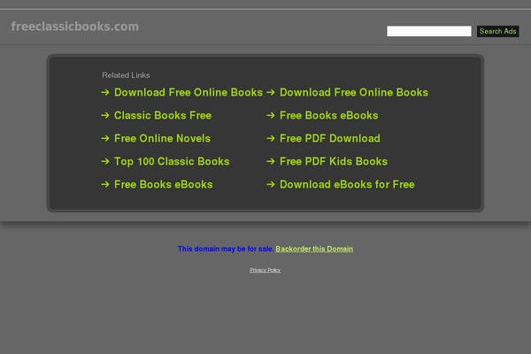freeclassicbooks.com site used Twenty Thirteen