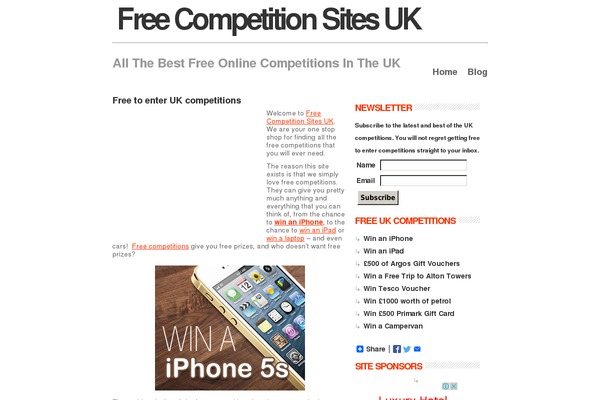 freecompetitionsites.co.uk site used Minimahl