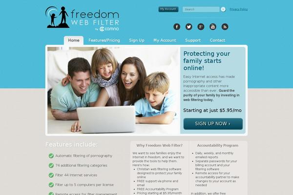 Freedom theme site design template sample