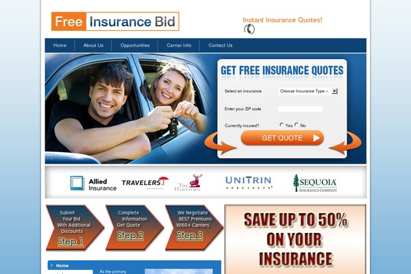 Insurance theme site design template sample