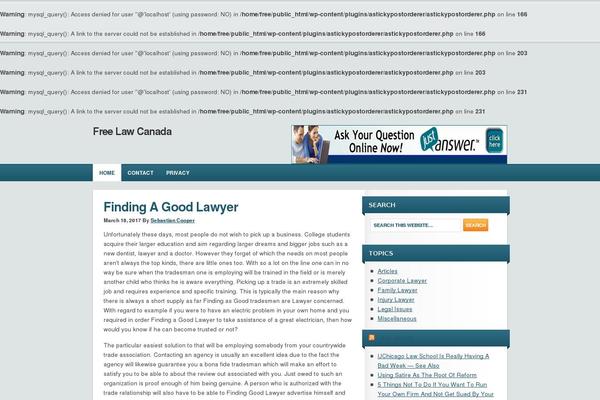freelaw.ca site used Focus