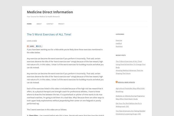 Twenty Twelve theme site design template sample