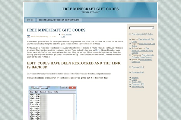 WordPress website example screenshot