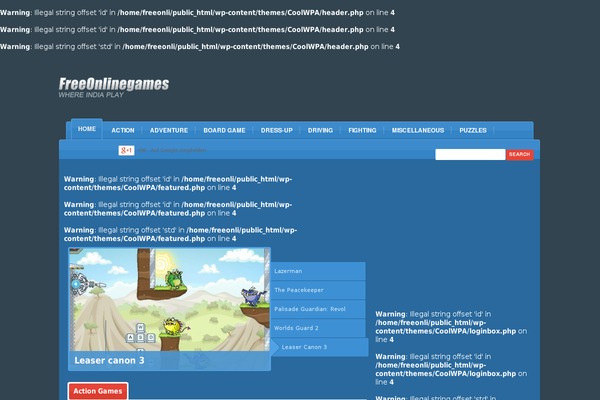 freeonlinegames.in site used Coolwpa
