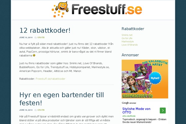 freestuff.se site used Freestuff-theme