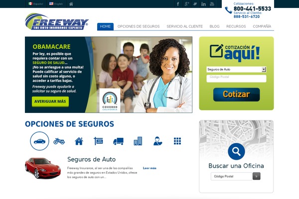 freewayseguros.com site used Freeway