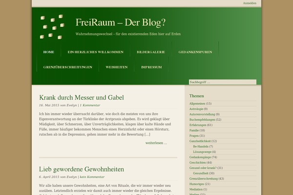 freiraum-der-blog.de site used Yaml-green