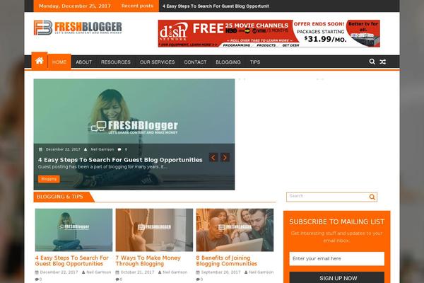 freshblogger.com site used Customtwentyten