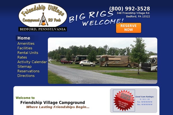 friendshipvillagecampground.com site used Campgroundstudios