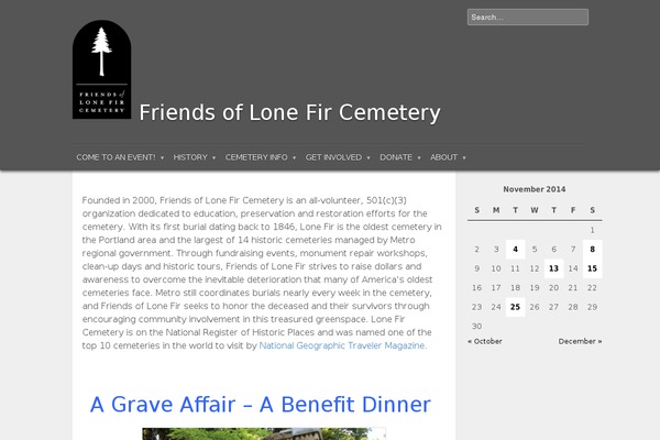 friendsoflonefircemetery.org site used Straight Up
