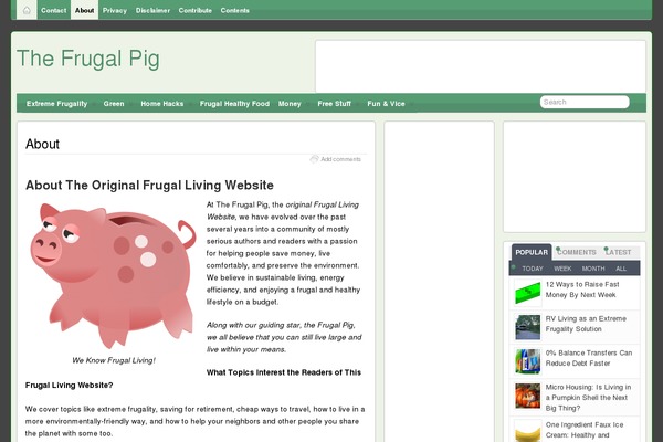 frugalpig.com site used Di-magazine