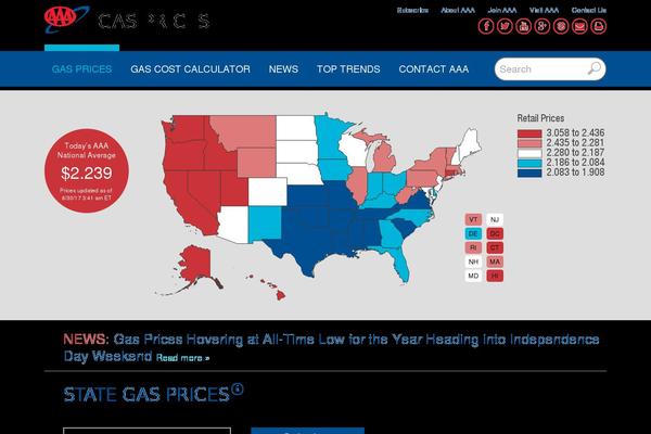 fuelgaugereport.com site used Aaa-gasprices