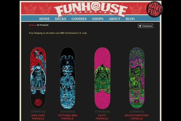 funhouseskateboards.com site used Funhouse