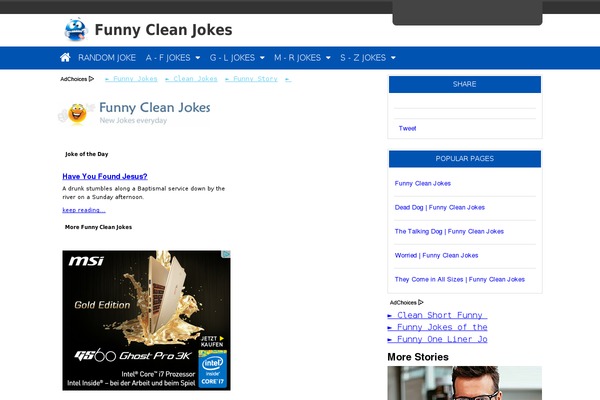 funnycleanjokes.com site used Jokes