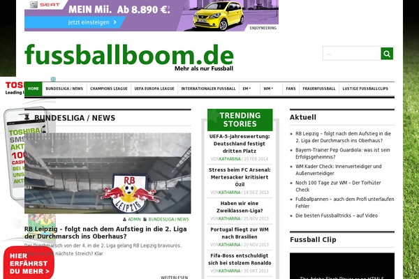 fussball theme websites examples