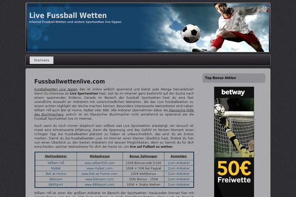 fussballwettenlive.com site used Fussballwettenlive