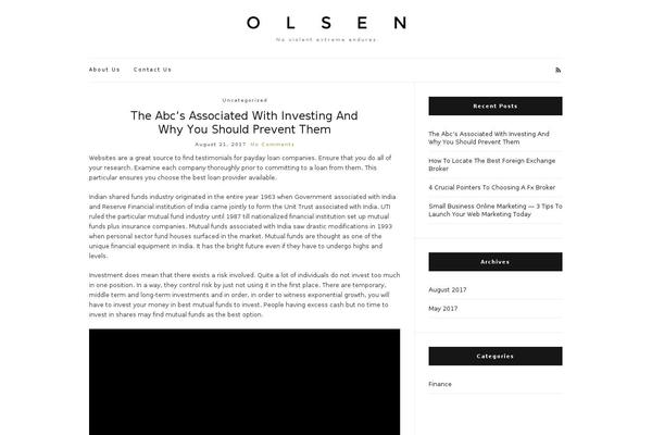 Olsen Light theme site design template sample