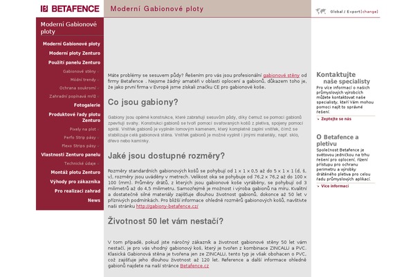 gabiony-zenturo.cz site used Oplotenie_betafence_sk