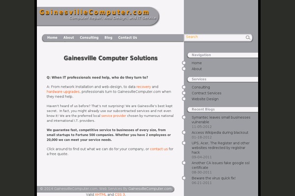 gainesvillecomputer.com site used Gc