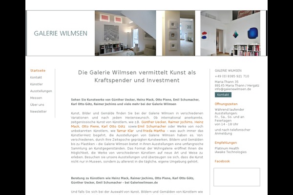 galeriewilmsen.de site used W3-twentyten-vorlage