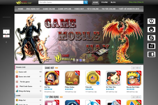 gamemobilehay.vn site used Mobigame