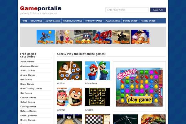 GamePortal theme websites examples