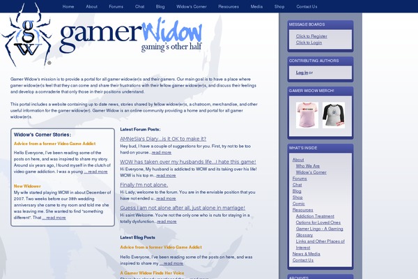 gamerwidow.com site used Widow