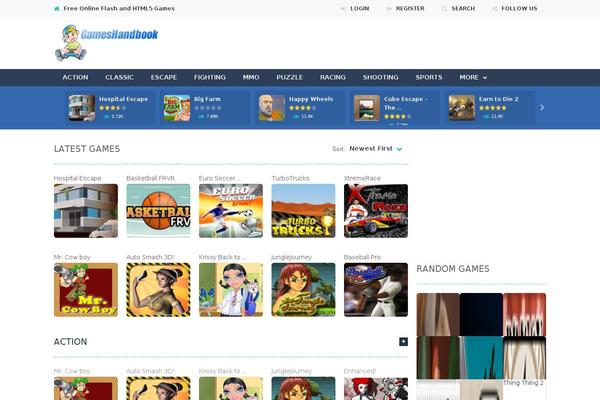 gameshandbook.com site used Myarcadetheme