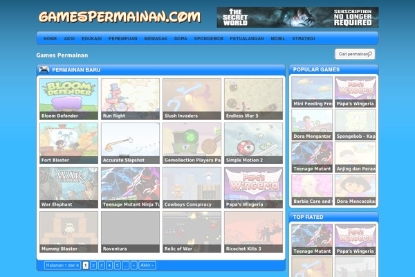 gamespermainan.com site used Arcademega